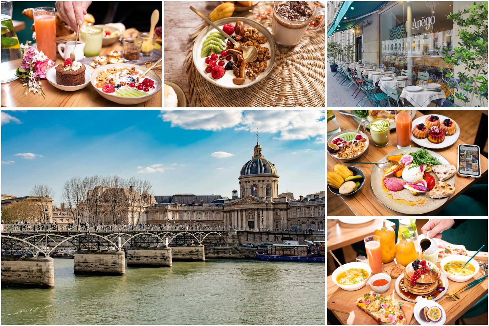Pont des Arts et Institut de France et brunch à volonté APEGO, rue des Saints-Pères