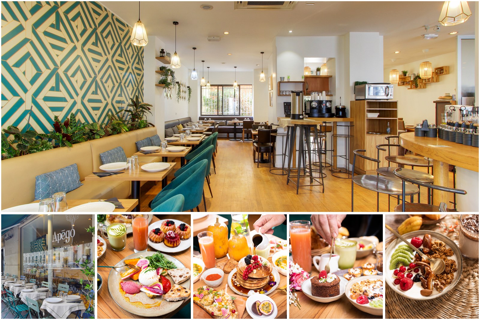 Salle du restaurant APEGO et brunch à volonté, rue des Saints-Pères